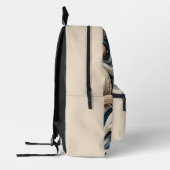 Baroque Swirl Pattern in Blue & Gold Bedruckter Rucksack (Links)