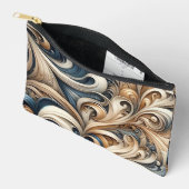 Baroque Swirl Pattern in Blue & Gold Zubehörtasche (Offen)
