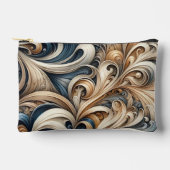 Baroque Swirl Pattern in Blue & Gold Zubehörtasche (Vorderseite)