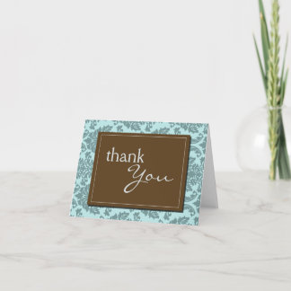 Baroque Vintag Aqua Blue Danke Karte