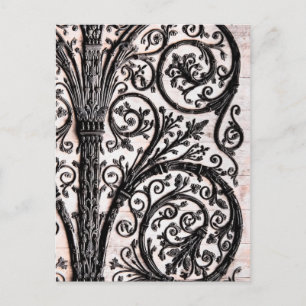 Baroque Vintage Architectural Decorative Ironwork Postkarte