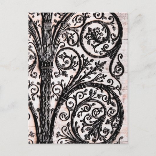 Baroque Vintage Architectural Decorative Ironwork Postkarte (Vorderseite)