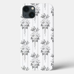 Baroque Wallpaper Flower bouquet grey Case-Mate iPhone Hülle