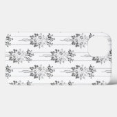 Baroque Wallpaper Flower bouquet grey Case-Mate iPhone Hülle (Rückseite (Horizontal))