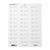 Baroque Wappen Monogram Blue Wedding Rücksendeadre (Vorne)