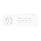 Baroque Wappen Monogram Sage Green Wedding Address (Vorne)