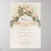 Baroque Wedding Welcome Sign Poster (Vorne)
