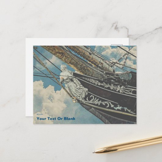 Barque Elissa Figurhead Postkarte (Vorderseite/Rückseite Beispiel)