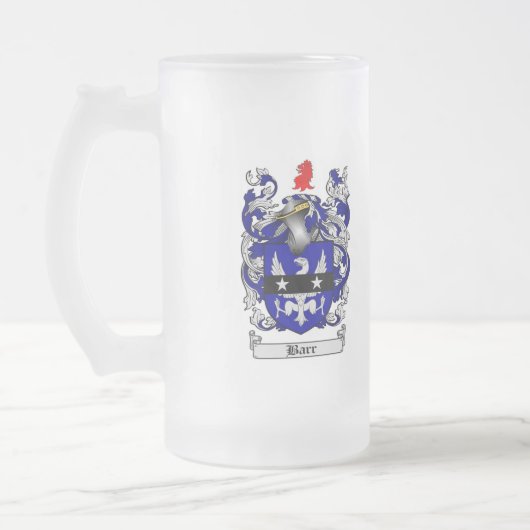 BARR FAMILIENWAPPEN - BARR WAPPEN MATTGLAS BIERGLAS (Links)