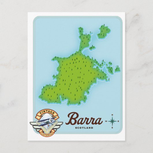 Barra-Landkarte Postkarte (Vorderseite)