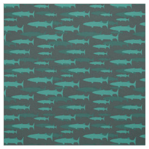 Barracuda Blauer Fisch Muster Stoff