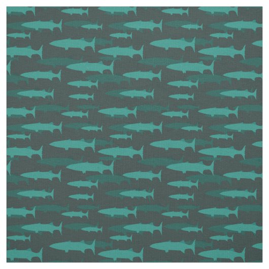 Barracuda Blauer Fisch Muster Stoff (Muster)