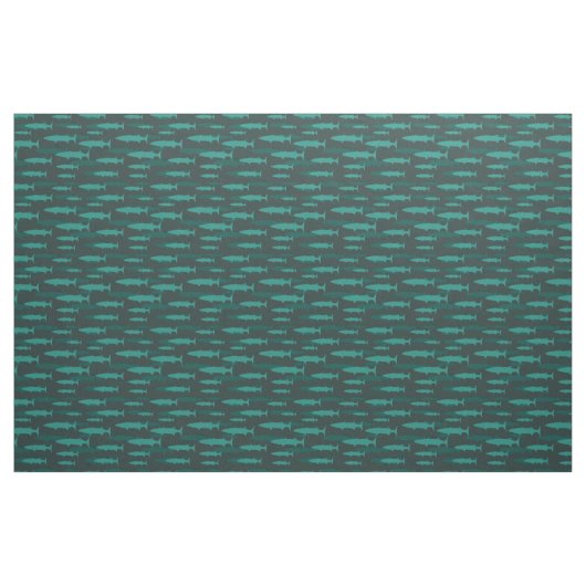 Barracuda Blauer Fisch Muster Stoff (Fat Quarter (45,7 x 55,9 cm))