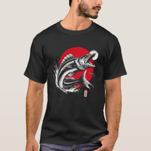 Barracuda. Cooler Sumi-e-Animal Sunset T-Shirt