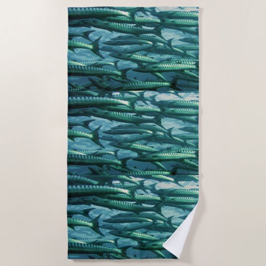 Barracuda-Fisch-Camouflage Strandtuch (Vorderseite)