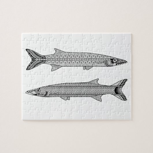 Barracuda Fisch Erwachsener Farbpuzzle Puzzle (Horizontal)