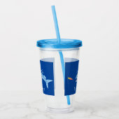 Barracuda Fisch hungriger Cartoon Acryltrinkbecher (Links)