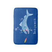 Barracuda Fisch hungriger Cartoon Badematte (Vorderseite Vertikal)