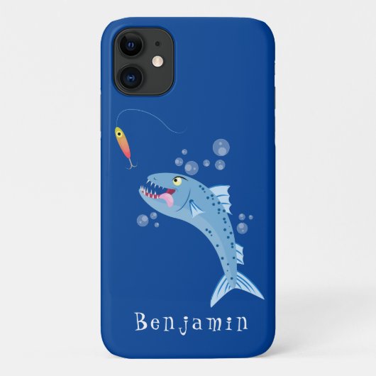 Barracuda Fisch hungriger Cartoon Case-Mate iPhone Hülle (Rückseite)