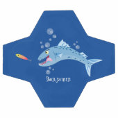 Barracuda Fisch hungriger Cartoon Fußball (Flach)