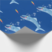 Barracuda Fisch hungriger Cartoon Geschenkpapier (Ecke)