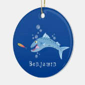 Barracuda Fisch hungriger Cartoon Keramik Ornament (Links)