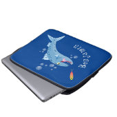 Barracuda Fisch hungriger Cartoon Laptopschutzhülle (Vorne Knopf)
