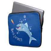 Barracuda Fisch hungriger Cartoon Laptopschutzhülle (Vorderseite Links)