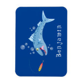 Barracuda Fisch hungriger Cartoon Magnet (Vertikal)