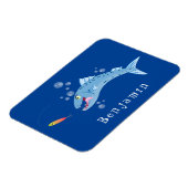 Barracuda Fisch hungriger Cartoon Magnet (Linke Seite)