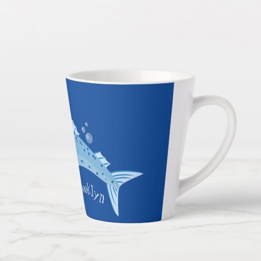 Barracuda Fisch hungriger Cartoon Milchtasse (Rechts)