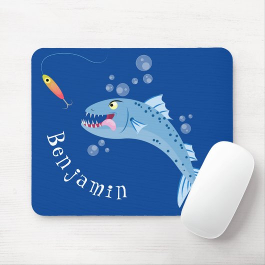 Barracuda Fisch hungriger Cartoon Mousepad (Mit Mouse)