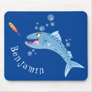 Barracuda Fisch hungriger Cartoon Mousepad
