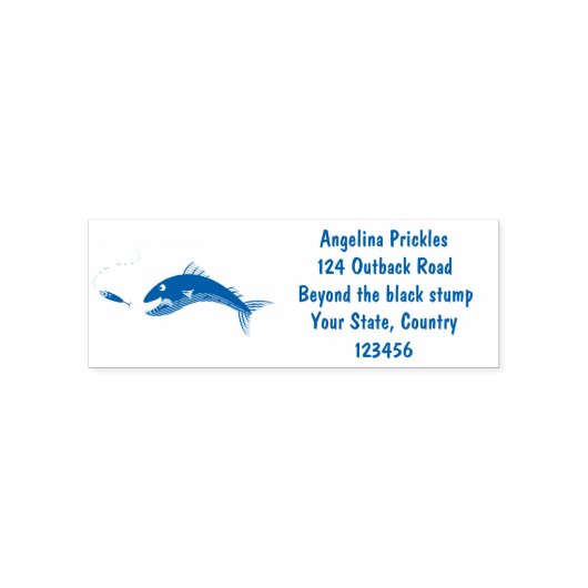 Barracuda Fisch hungriger Cartoon Permastempel (Design)