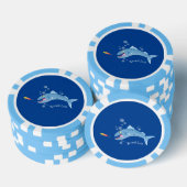 Barracuda Fisch hungriger Cartoon Pokerchips (Stapel)