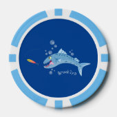 Barracuda Fisch hungriger Cartoon Pokerchips (Vorderseite)