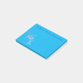 Barracuda Fisch hungriger Cartoon Post-it Klebezettel (angewinkelt)