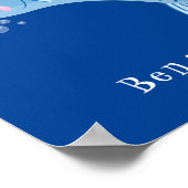 Barracuda Fisch hungriger Cartoon Poster (Ecke)