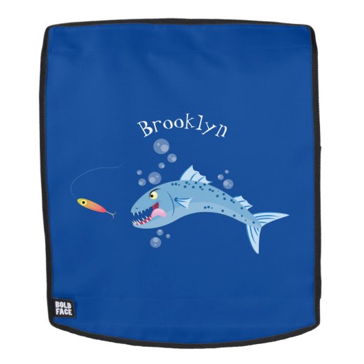 Barracuda Fisch hungriger Cartoon Rucksack (Abnehmbare Front)