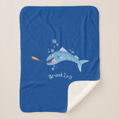 Barracuda Fisch hungriger Cartoon Sherpadecke (Vorderseite)
