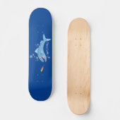 Barracuda Fisch hungriger Cartoon Skateboard (Vorderseite)