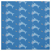 Barracuda Fisch hungriger Cartoon Stoff (Muster)