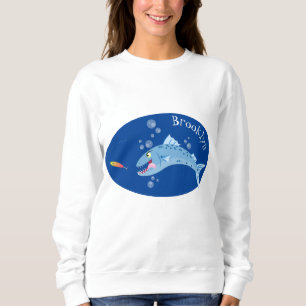 Barracuda Fisch hungriger Cartoon Sweatshirt