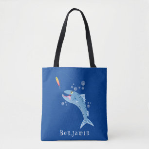 Barracuda Fisch hungriger Cartoon Tasche