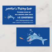 Barracuda Fisch hungriger Cartoon Visitenkarte (Vorne/Hinten)