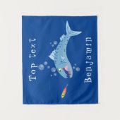 Barracuda Fisch hungriger Cartoon Wandteppich (Vorderseite)