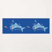 Barracuda Fisch hungriger Cartoon Yogamatte (Rückseite (Horizontal))