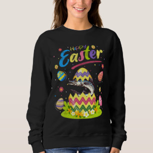 Barracuda Fisch Ostern Ei Barracuda Happy Oster Sweatshirt