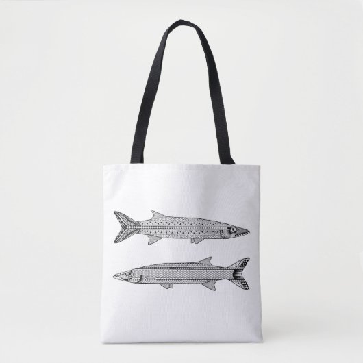 Barracuda Fische Erwachsenenfärbung Tasche (Vorderseite)