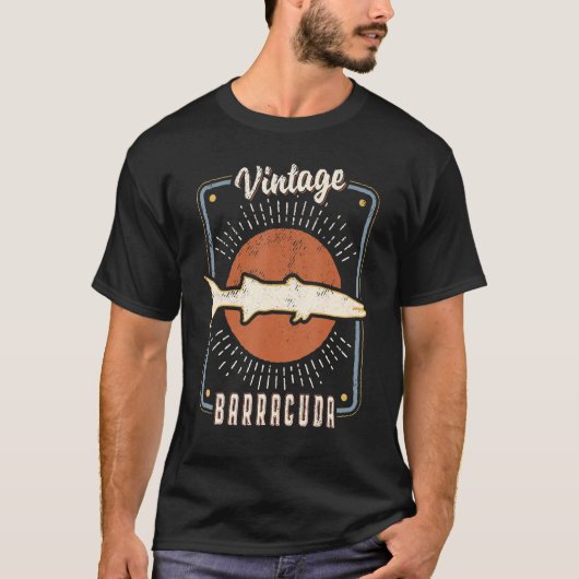 Barracuda Fische Vintag Retro Klassische Tierische T-Shirt (Vorderseite)